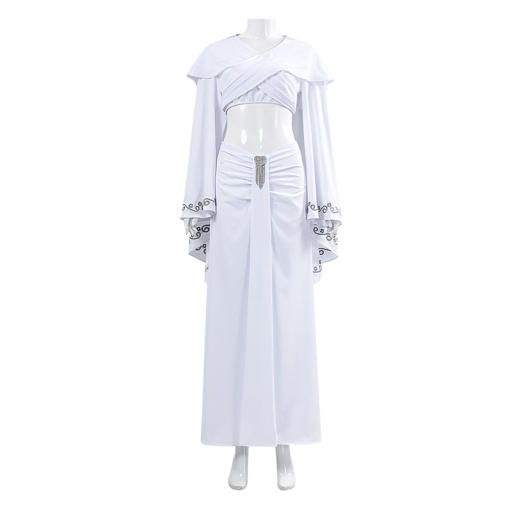 Padmé Naberrie Amidala White Top Skirt Set Outfits Cosplay Costume 