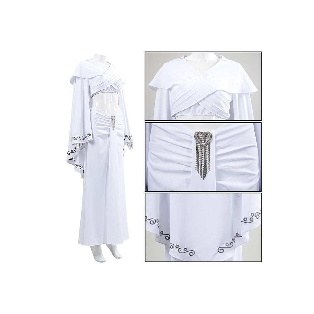 Padmé Naberrie Amidala White Top Skirt Set Outfits Cosplay Costume – Coshduk