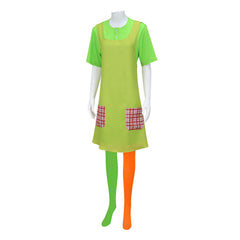 Pippi Longstocking Pippi Green Dress Set Outfits Cosplay Costume Halloween Suit