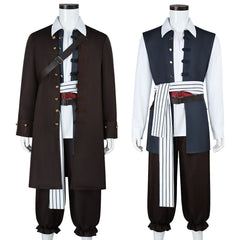 Pirates Of The Caribbean Jack Sparrow Coat Set Outfits Halloween Cosplay Costume 