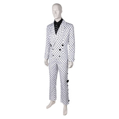 Prince Rogers Nelson White Black Spots Suit Stage Outfits Cosplay Costume 