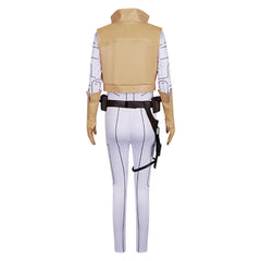Princess Leia White Jumpsuit Jacket Gloves Set Outfits Cosplay Costume 