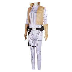 Princess Leia White Jumpsuit Jacket Gloves Set Outfits Cosplay Costume 