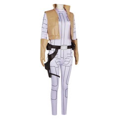 Princess Leia White Jumpsuit Jacket Gloves Set Outfits Cosplay Costume 