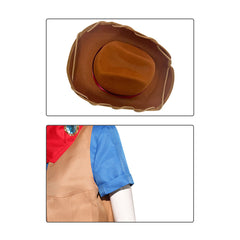 Princess Peach: Showtime! Peach Brown Blue Cowgirl Set Outfits Cosplay Costume 