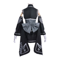 Game NieR:Automata No2 Type B 2B Black Kimono Outfits Cosplay Costume Halloween Carnival Suit