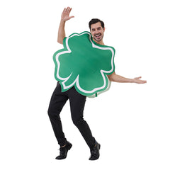 St. Patrick's Day Four Leaf Clover Funny Green  Outfits Cosplay Costume Halloween Carnival Suit