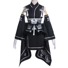 Game NieR:Automata No2 Type B 2B Black Kimono Outfits Cosplay Costume Halloween Carnival Suit