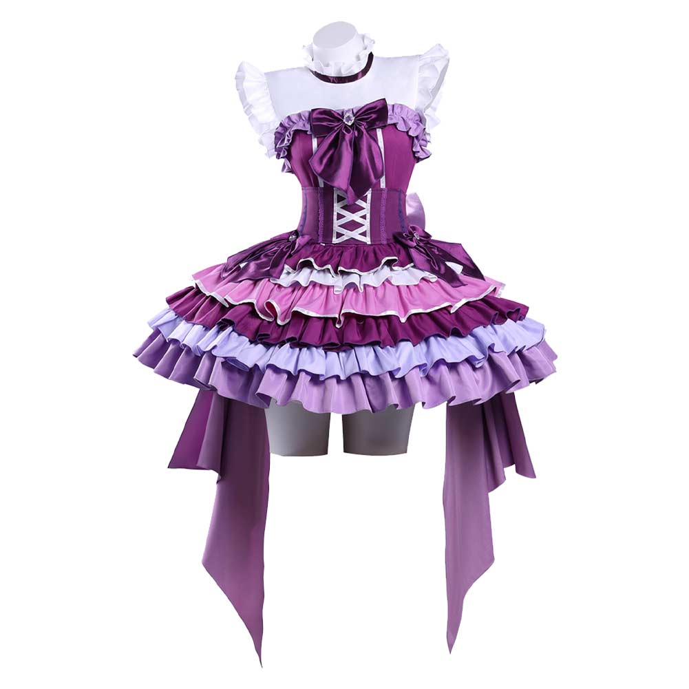 Puella Magi Madoka Magica Akemi Homura Purple Dress Set Magia Day Outfits Cosplay Costume 