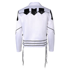 Queen Freddie Mercury White Jacket Coat Outfits Cosplay Costume Halloween Carnival Suit