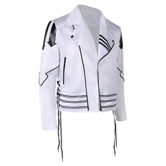 Queen Freddie Mercury White Jacket Coat Outfits Cosplay Costume Halloween Carnival Suit