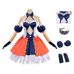 Record Of Ragnarok (2026) Alvitr Blue Orange Dress Set Outfits Cosplay Costume