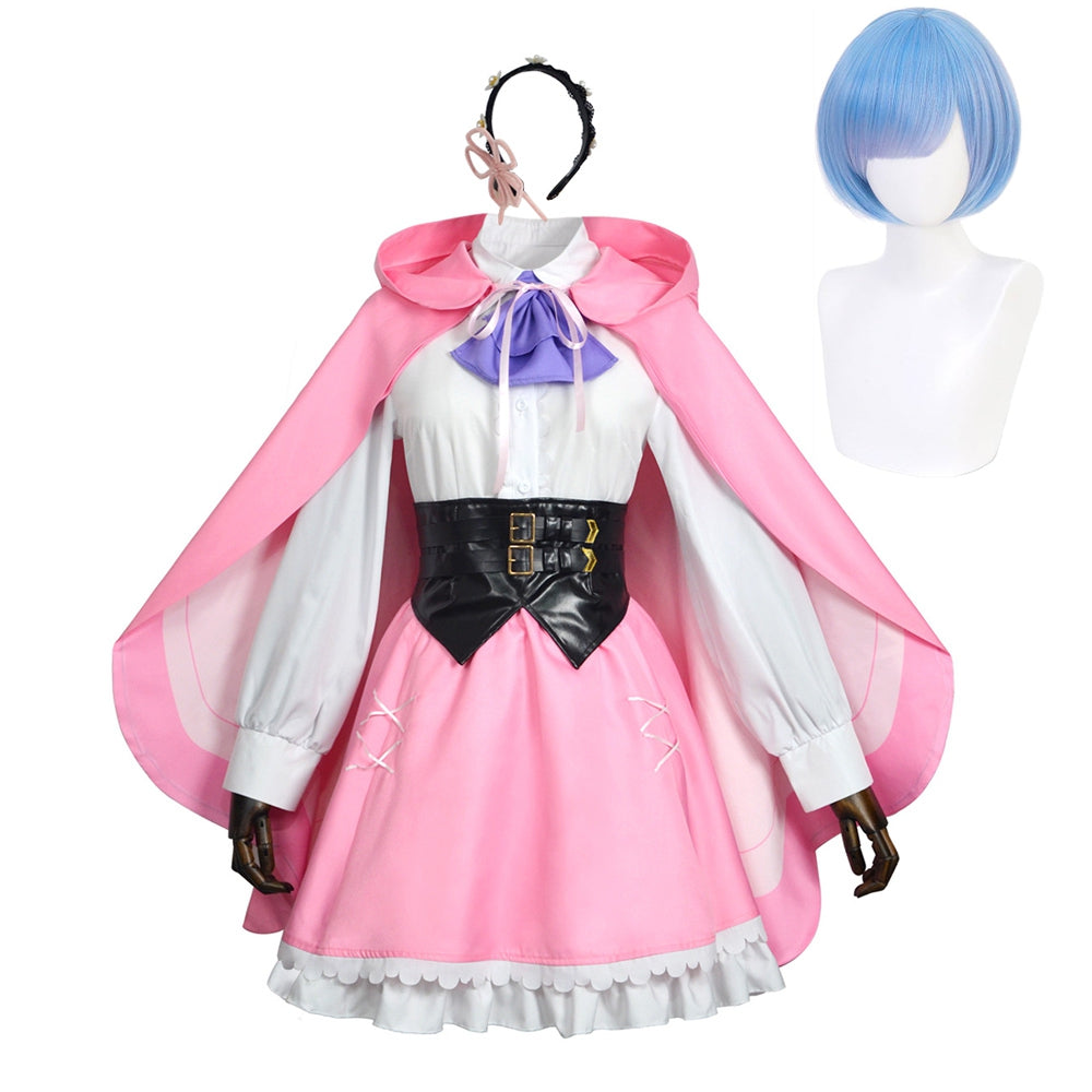 Rem Season 4 Pink Skirt Set Outfits Cosplay Costume Halloween Carnival Party Suit