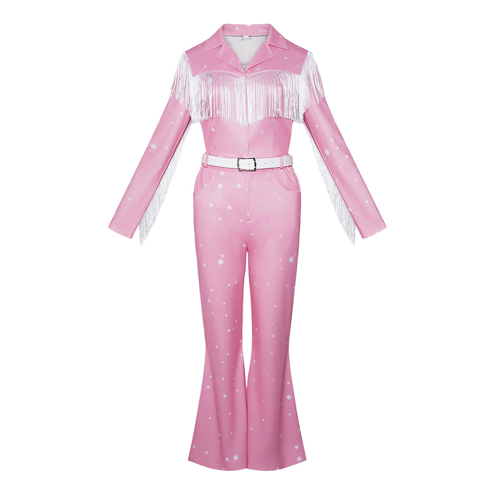 Retro 70s Dolly Parton Pink Cowgirl ​Set Outfits Cosplay Costume Halloween Suit 
