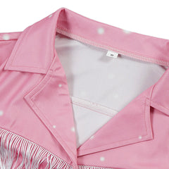 Retro 70s Dolly Parton Pink Cowgirl ​Set Outfits Cosplay Costume Halloween Suit 