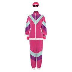 Retro 80s Sportswear Pink Set Cosplay Costume Outfits Halloween Carnival Suit 