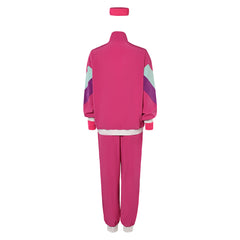 Retro 80s Sportswear Pink Set Cosplay Costume Outfits Halloween Carnival Suit 