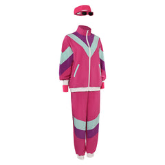 Retro 80s Sportswear Pink Set Cosplay Costume Outfits Halloween Carnival Suit 