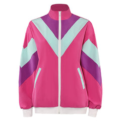 Retro 80s Sportswear Pink Set Cosplay Costume Outfits Halloween Carnival Suit 