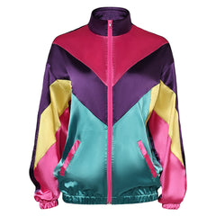 Retro 80s Sportswear Purple Green Set Cosplay Costume Outfits Halloween Carnival Suit 