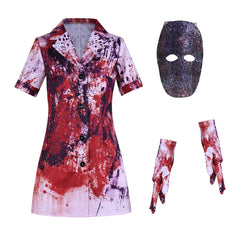 Return To Silent Hill (2026) Nurse Bloody Dress Gloves Set Outfits Cosplay Costume 
