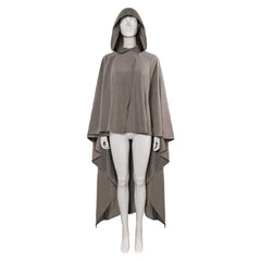 Rey Skywalker Gray Brown Hooded Cloak Cape Outfits Cosplay Costume Halloween Suit 