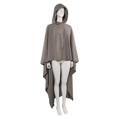 Rey Skywalker Gray Brown Hooded Cloak Cape Outfits Cosplay Costume Halloween Suit 