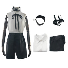 Reze White Black Set Outfits Cosplay Costume Halloween Carnival Party Suit