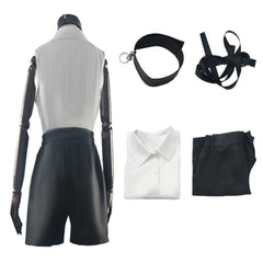 Reze White Black Set Outfits Cosplay Costume Halloween Carnival Party Suit