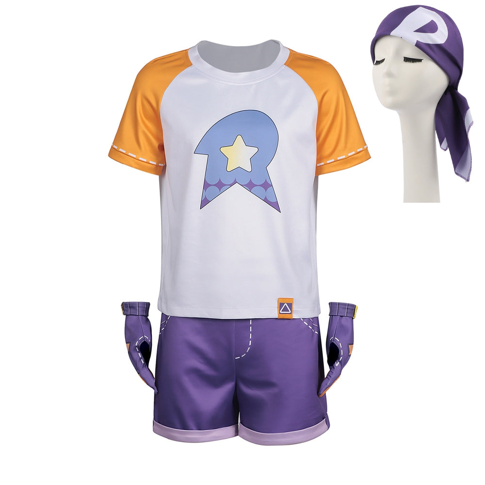 Roco Kingdom (2026) Player Male White Purple Shorts Set Outfits Cosplay Costume