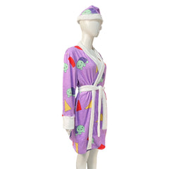 Rumi Purple Turtle Bathrobe Hat Set Sleepwear Outfits Cosplay Costume 