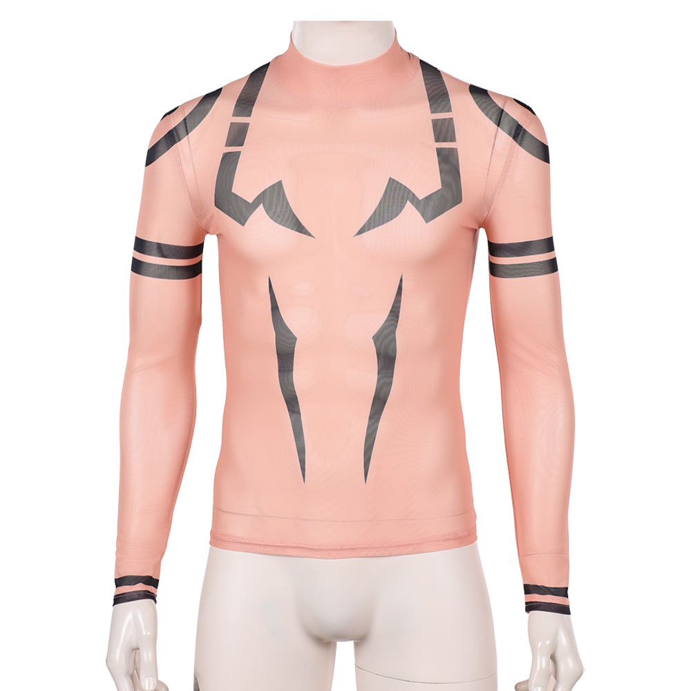 Ryomen Sukuna Black Tattoo Top Outfits Cosplay Costume Halloween Suit
