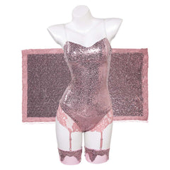 Sexy Lingerie For Women Pink Sequins Bodysuit Set Outfits Cosplay Costume