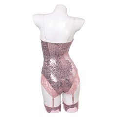 Sexy Lingerie For Women Pink Sequins Bodysuit Set Outfits Cosplay Costume