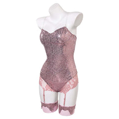 Sexy Lingerie For Women Pink Sequins Bodysuit Set Outfits Cosplay Costume