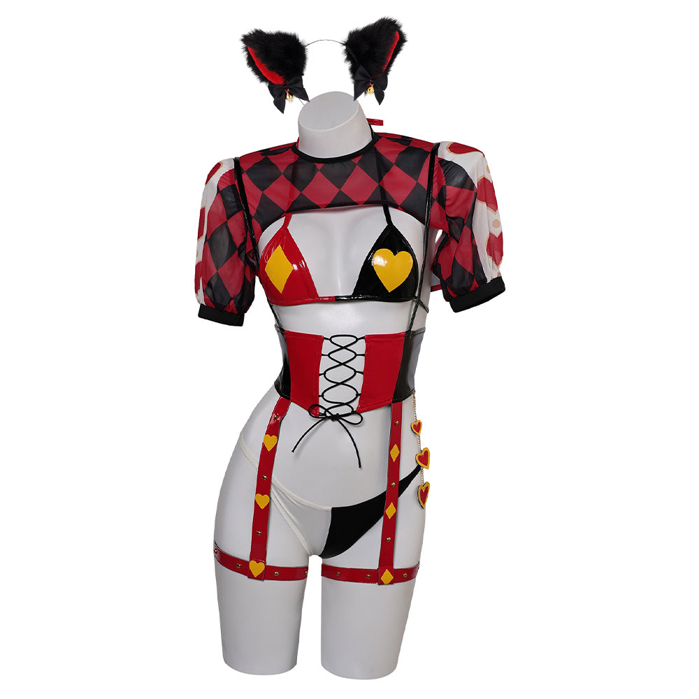 Sexy Lingerie For Women Red And Black Squares Outfits Costume Halloween Carnival Suit 