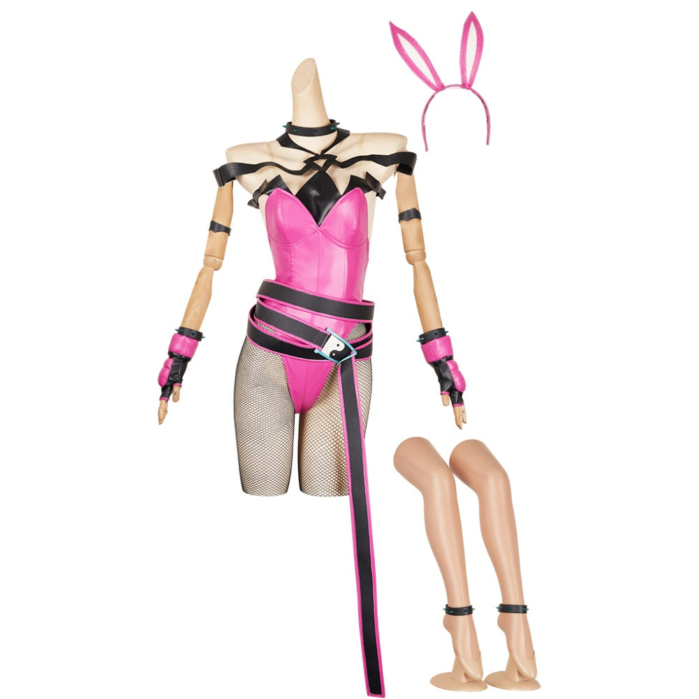 Street Fighter 6 Han Juri Pink Sexy Bunny Outfits Cosplay Costume