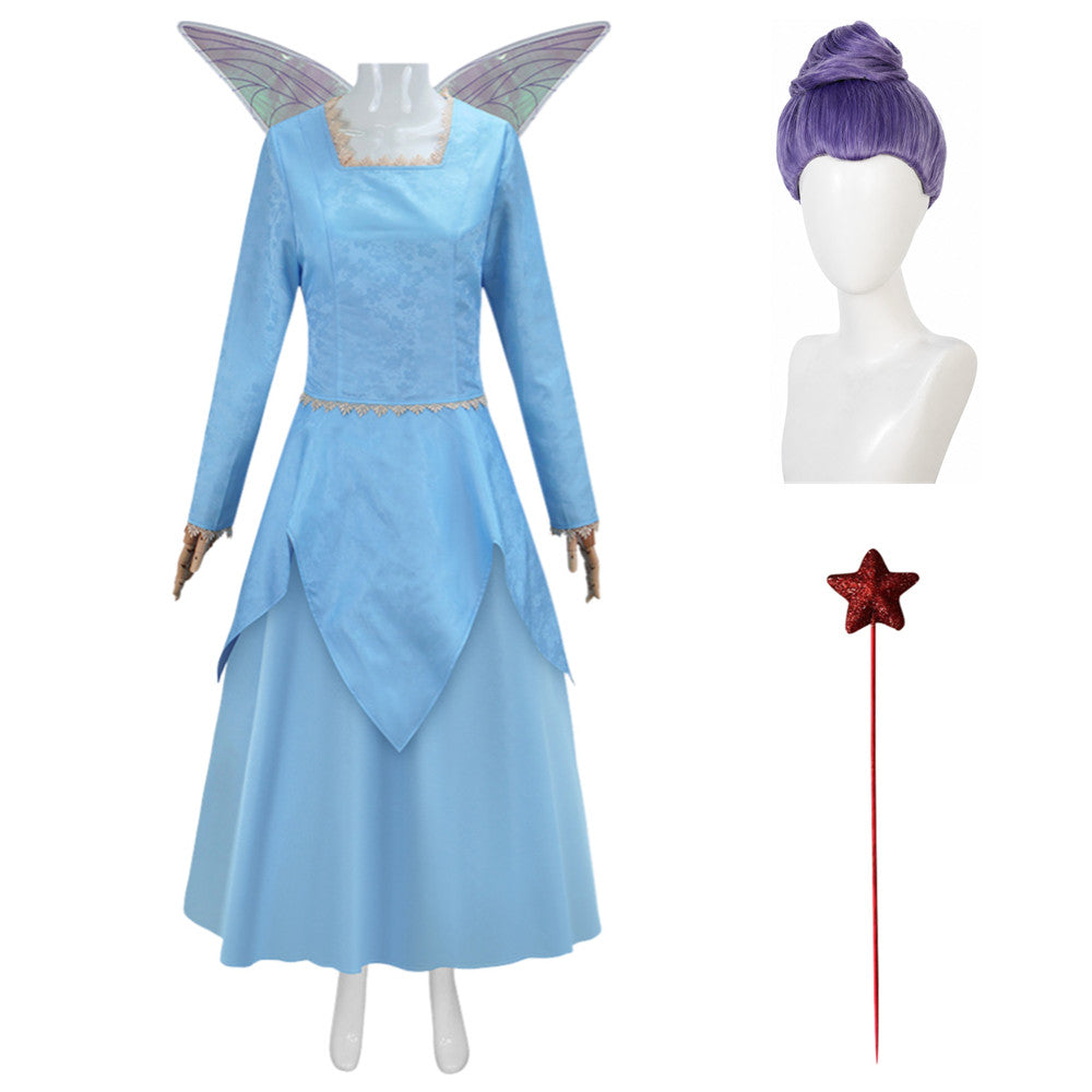 Shrek 2 Fairy Godmother Blue Dress Set Outfits Cosplay Costume