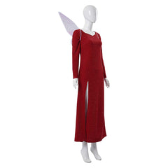 Shrek 2 Fairy Godmother Red Dress Wings Set Outfits Cosplay Costume 