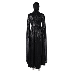 Snow White (2025) Evil Queen Black Dress Headgear Outfits Cosplay Costume 