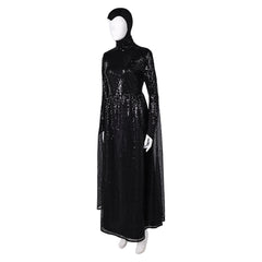 Snow White (2025) Evil Queen Black Dress Headgear Outfits Cosplay Costume 