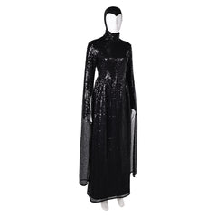 Snow White (2025) Evil Queen Black Dress Headgear Outfits Cosplay Costume 