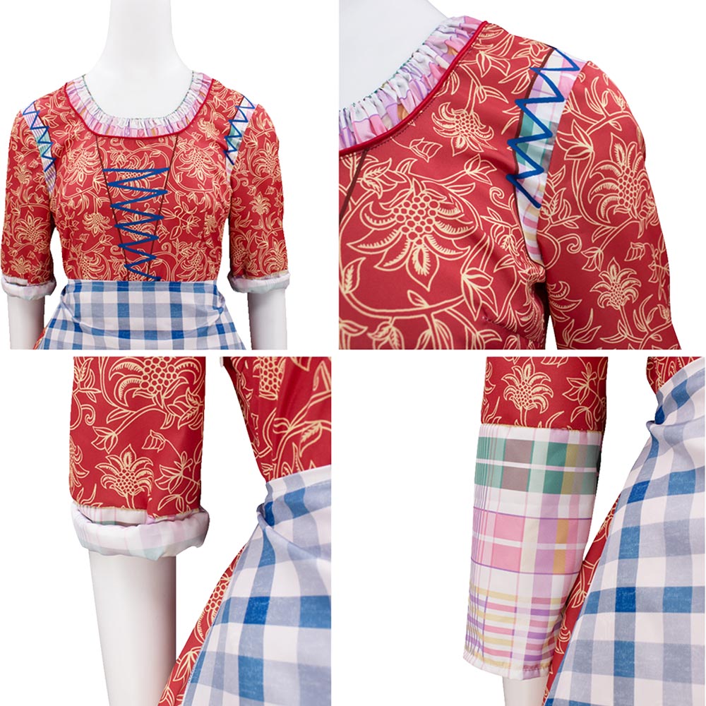 Snow White (2025) Princess Red Patterned Dress Set Outfits Cosplay