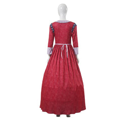 Snow White Princess Red Dress Checkered Apron Set Outfits Cosplay Costume 