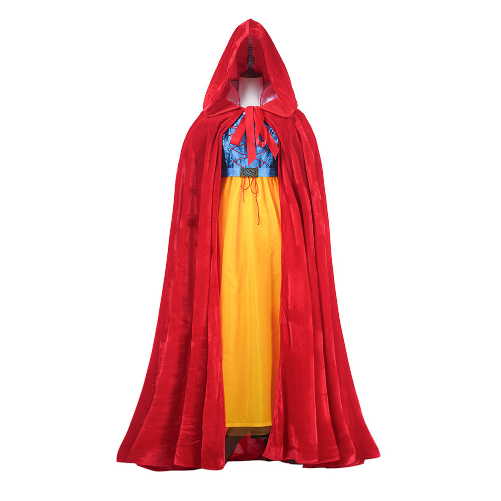 Snow White Princess Yellow Dress Red Cloak Set Outfits Cosplay Costume 