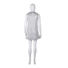 Movie Joker 2 Joker: Folie à Deux (2024) Harley Quinn Silver Glitter Dress Outfits Cosplay Costume Halloween Carnival Suit