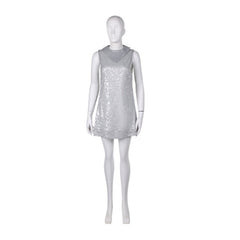 Movie Joker 2 Joker: Folie à Deux (2024) Harley Quinn Silver Glitter Dress Outfits Cosplay Costume Halloween Carnival Suit