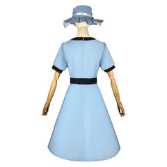 Steins Gate Mayuri Shiina Blue Dress Hat Set Outfits Cosplay Costume