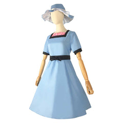 Steins Gate Mayuri Shiina Blue Dress Hat Set Outfits Cosplay Costume
