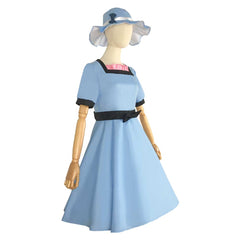 Steins Gate Mayuri Shiina Blue Dress Hat Set Outfits Cosplay Costume